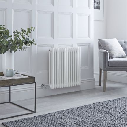 Radiador Eléctrico Tradicional Horizontal con Columnas Triples Blanco - 600mm x 605mm - con Selección de Termostatos Wi-Fi  - Regent