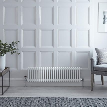 Radiador de Diseño Horizontal Doble Tradicional - Blanco - 300mm x 1190mm x 68mm - Regent