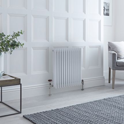 Radiador Horizontal Blanco Tradicional con Columnas Cuádruples - 750mm x 605mm - Regent