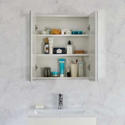 Armario de Baño con Espejo Doble y Tres Repisas 650mm x 617mm - Cluo