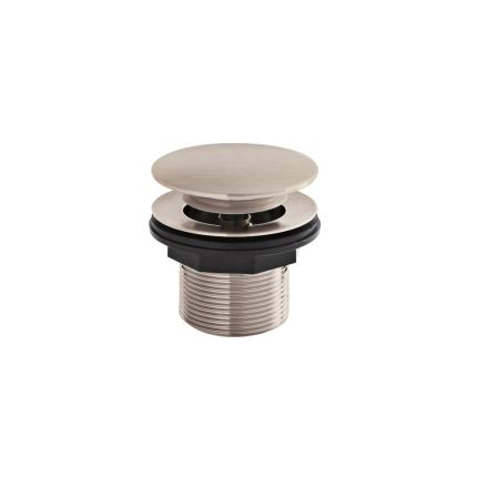 Válvula de Desagüe para Bañera con Tapón Click-Clack sin Rebosadero - Color Níquel Cepillado de 60mm (no Acanalado) - Hudson Reed