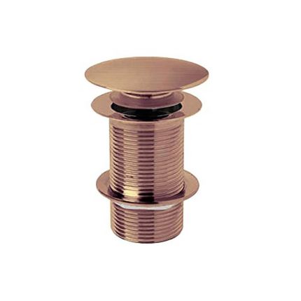 Válvula de Desagüe para Lavabo Click-Clack sin Rebosadero - Color Latón con Acabado de Color Cobre Cepillado (no Acanalado) - Hudson Reed