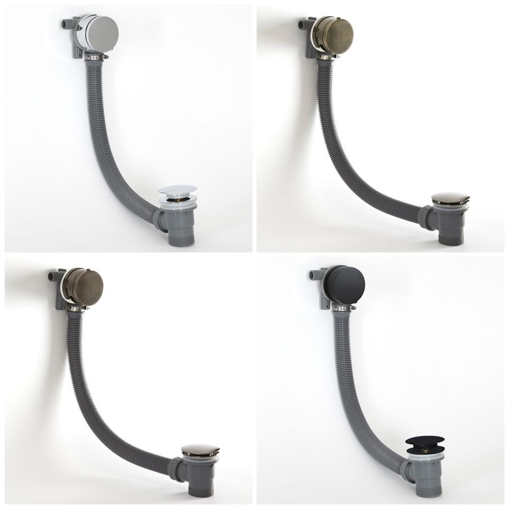 Llenador de Bañera para Rebosadero Moderno con Válvula de Desagüe - Disponible en Distintos Acabados