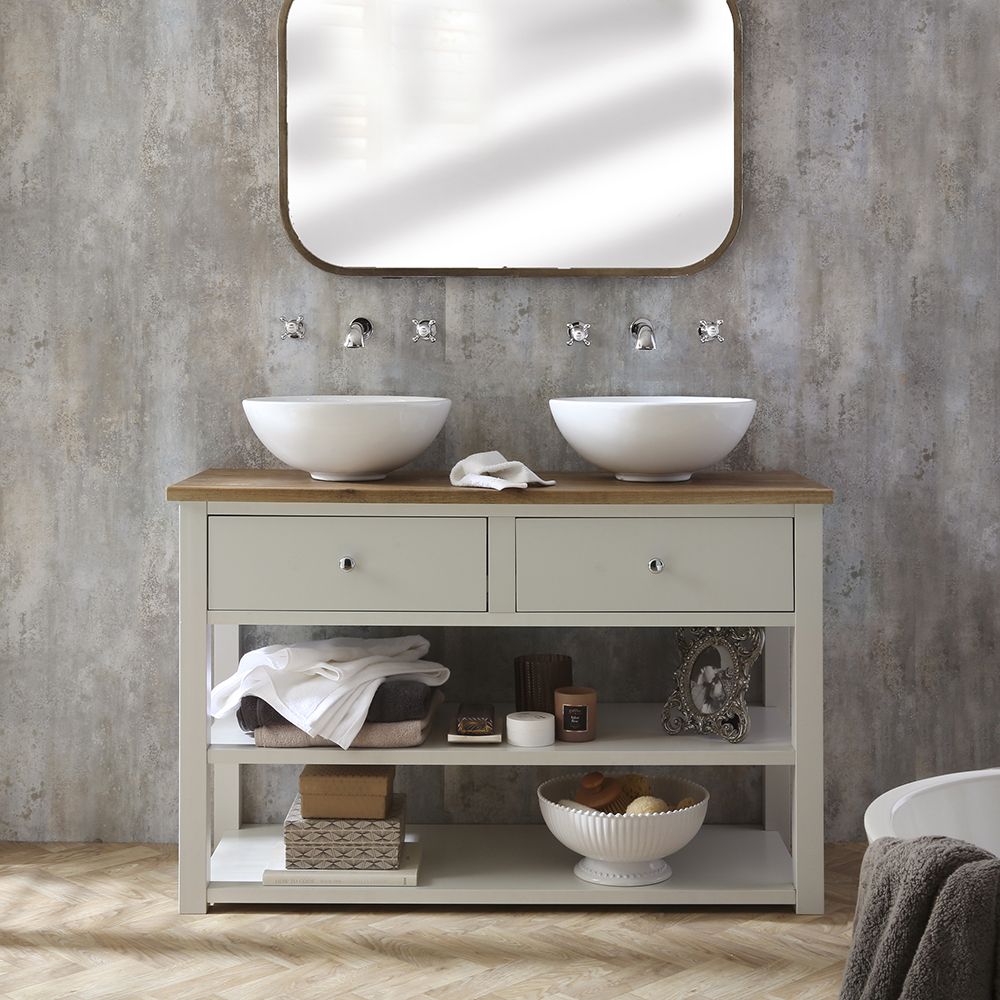 Mueble de Lavabo Tradicional - Blanco Antiguo - 1215mm - Selección de Lavabo y Manijas en Distintos Diseños - Stratford