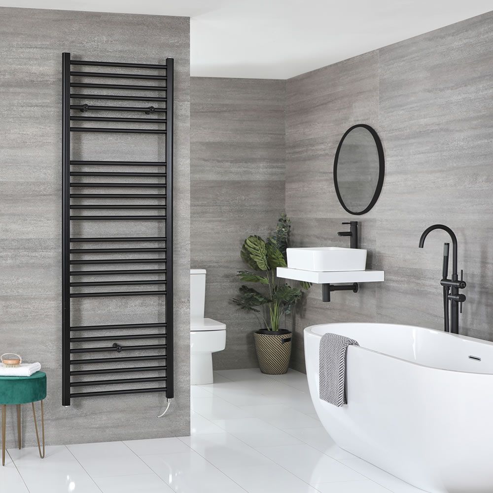 VIVOHOME Toallero eléctrico para baño, calentador de toallas montado en la  pared, 10 barras de acero inoxidable, color negro