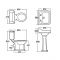Conjunto de Baño Tradicional Completo con Lavabo, Grifería, WC con Cisterna, Tapa Blanca para el WC y Bañera -  Carlton