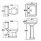 Conjunto de Cuarto de Baño Tradicional Completo con Bañera, Lavabo, WC, Cisterna y Tapa del WC -  Carlton