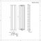 Radiador de Diseño Vertical - Aluminio - Gris Claro - 1600mm x 370mm - 869 Vatios - Aloa