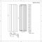 Radiador de Diseño Vertical - Aluminio - Gris Claro - 1600mm x 495mm - 1068 Vatios - Aloa