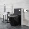Mueble de WC de 500mm Moderno Negro con Inodoro Adosado - Nox