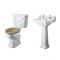 Conjunto Tradicional Completo con Bañera, Lavabo y WC con Cisterna de Cerámica Completo con Grifería y Tapa WC -  Carlton