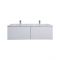 Mueble de Lavabo Mural Moderno de 1200mm Color Blanco Opaco con Lavabo Doble Integrado para Baño Disponible con Opción LED - Newington