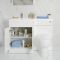 Mueble de Lavabo Blanco de Suelo Completo con Mueble Inodoro Versión Izquierda  – Geo