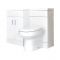 Conjunto de Baño Moderno Color Blanco Completo con Mueble de Lavabo en Versión Izquierda, Inodoro Integrado y Cisterna - Geo