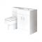 Conjunto de Baño Moderno Color Blanco Completo con Mueble de Lavabo en Versión Derecha e Inodoro Integrado de 500x890mm - Geo