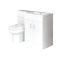 Conjunto de Baño Moderno Color Blanco Completo con Mueble de Lavabo en Versión Derecha, Inodoro Integrado y Cisterna - Geo