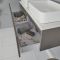 Mueble Base Mural de 1200mm Color Gris Opaco para Lavabo de Sobre Encimera con Encimera Blanca y Opción LED con 2 Lavabos Rectangulares – Newington