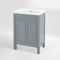 Mueble de Lavabo Tradicional de Color Gris Claro de 600mm con Lavabo Integrado -  Disponible con Manijas en Distintos Acabados - Warwick