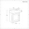 Mueble de Lavabo Tradicional Suspendido - Color Gris Ahumado - 400mm - Completo con Lavabo Negro  - Disponible con Manijas en Distintos Diseños y Acabados - Thornton