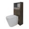 Conjunto de Baño con Diseño Abierto de Color Roble Oscuro Completo con Mueble Para Lavabo de 800mm, Mueble de Pared, Espejo, Lavabo, WC y Cisterna - Hoxton