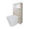 Conjunto de Baño con Diseño Abierto de Color Roble Claro Completo con Mueble Para Lavabo de 600mm, Mueble de Pared, Espejo, Lavabo, WC y Cisterna - Hoxton