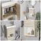 Mueble de Lavabo con Diseño Abierto de Color Roble Claro Completo con Lavabo – Hoxton