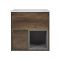 Mueble de Lavabo Mural de 600mm Color Roble Oscuro con Diseño Abierto con Lavabo - Hoxton