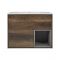 Mueble de Lavabo Mural de 800mm Color Roble Oscuro con Diseño Abierto con Lavabo - Hoxton