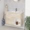 Mueble de Lavabo Mural de 800mm Color Roble Claro con Diseño Abierto con Lavabo - Hoxton