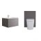 Mueble de Baño de 600mm Color Gris Opaco Completo con Cisterna, Inodoro y Lavabo Disponible con Opción LED - Newington