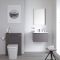  Mueble de Baño de 600mm Color Gris Opaco con Inodoro y Placa de Accionamiento - Newington