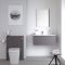 Mueble de Baño de 800mm Color Gris Opaco con Inodoro y Lavabo Disponible con Opción LED - Newington