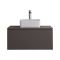 Mueble de Lavabo Mural de 800mm de Color Gris Opaco con Lavabo de Sobre Encimera Cuadrado para Baño Disponible con Opción LED - Newington