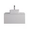 Mueble de Lavabo Mural de 800mm de Color Blanco Opaco con Lavabo de Sobre Encimera Cuadrado para Baño Disponible con Opción LED - Newington