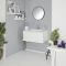 Mueble de Lavabo Mural Moderno de 800mm Color Blanco Opaco con Lavabo Integrado para Baño Disponible con Opción LED  - Newington