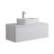 Mueble de Lavabo Mural de 1000mm de Color Blanco Opaco con Lavabo de Sobre Encimera Cuadrado para Baño Disponible con Opción LED - Newington
