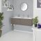 Mueble de Lavabo Mural Moderno de 1200mm Color Gris Opaco con Lavabo Doble Integrado para Baño Disponible con Opción LED- Newington