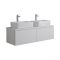Mueble de Lavabo Mural Moderno de 1200mm Color Blanco Opaco con Lavabo de Sobre Encimera Cuadrado Disponible con Opción LED- Newington