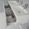 Mueble de Lavabo Mural Moderno de 1200mm Color Blanco Opaco con Lavabo Doble Integrado para Baño Disponible con Opción LED - Newington