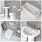Conjunto para Cuarto de Baño Moderno Completo Inodoro Adosado, Lavabo con Pedestal y Bañera  -  Covelly
