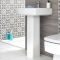 Conjunto para Baño Moderno Completo con Bañera Recta Estándar, Inodoro Adosado y Lavabo con Pedestal -  Exton