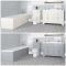 Conjunto de Baño Tradicional Completo con Bañera, Mueble de Lavabo de 1200mm con Lavabo Doble Inodoro Adosado - Thornton