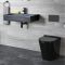 Set de Baño Moderno Negro con Inodoro Adosado y Lavabo Suspendido - Nox