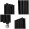 Radiador de Diseño Eléctrico Vertical (Panel Doble) Negro Opaco de 1600mm x 236mm con Elemento Eléctrico de 1200W - Revive