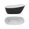 Bañera Acrílica Exenta Asimétrica Moderna Oval Color Blanco y Negro 1800x720mm