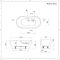 Bañera Exenta Moderna Oval Blanca con Doble Respaldo - 1555mm x 745mm - Disponible con Rebosadero en Distintos Acabados - Otterton