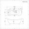 Bañera Exenta Tradicional Gris Piedra con Doble Respaldo con Patas de Color Bronce Bruñido - 1750mm x 730mm (Sin Agujeros para la Grifería) - Elton