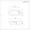 Bañera Exenta Tradicional Gris Piedra con Doble Respaldo con Patas de Color Negro - 1795mm x 785mm (Sin Agujeros para la Grifería) - Elton