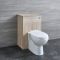 Mueble de WC Completo con Inodoro Adosado, Cisterna y Tapa de 500mm - Classic Oak