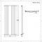 Radiador de Diseño Vertical con Espejo - Antracita - 1800mm x 499mm x 55mm - 1030 Vatios - Revive